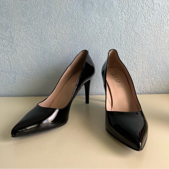 Giulia Piel Black Midnight Patent Leather Heels Made In Spain – Size US 9 EU 40 - Picture 1 of 8